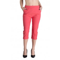 Pantaloni Rachel Marime Mare Dama ,Roz Corai ,Trei Sferturi 3/4